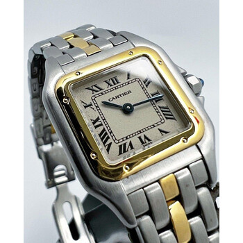 (SOLD!!) 22mm • Cartier Panthère SM One Row Roman W25029B5 Quartz Tank Ladies